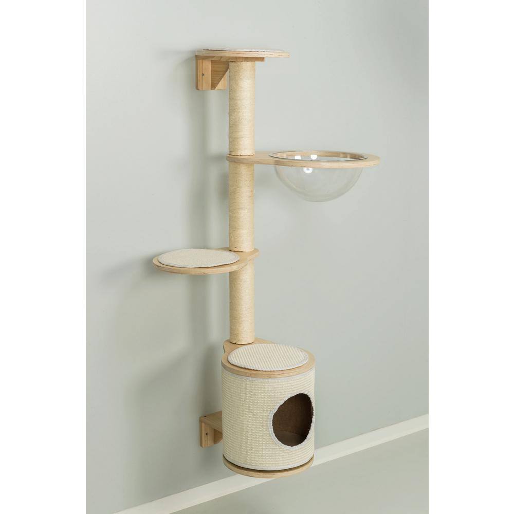 TRIXIE Mateo Wall Mounted Cat Tree, Natural/White