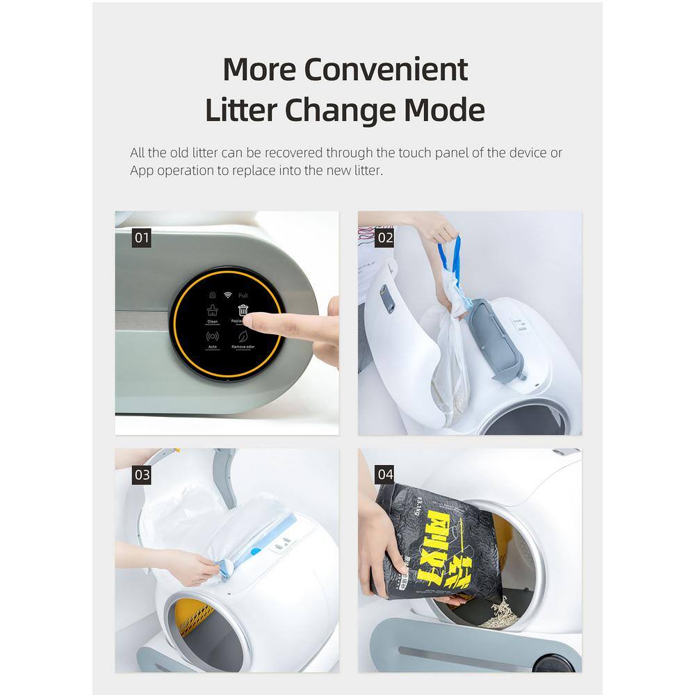 None Smart Cat Litter Box Cat Litter Box Self-Cleaning