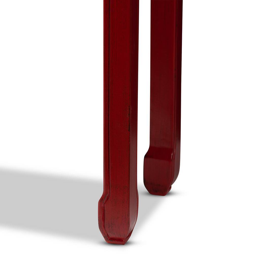Baxton Studio Melodie 38 in. Red Standard Rectangle Wood Console Table with Drawers