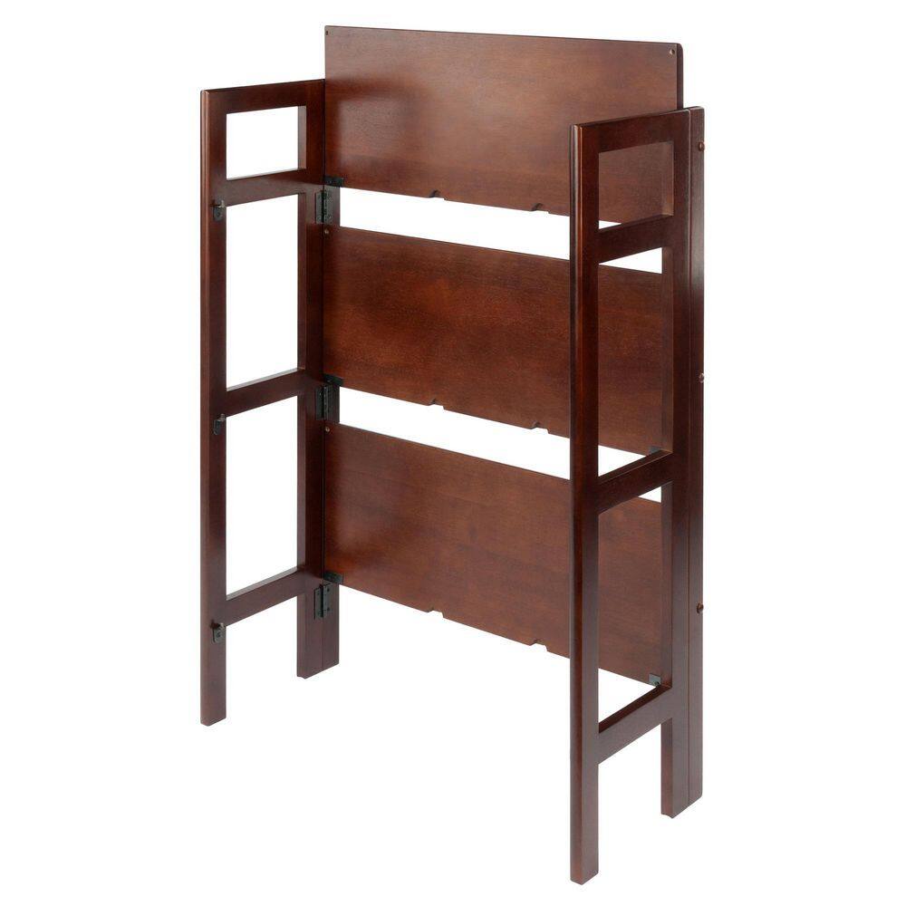 WINSOME WOOD Terry 3-Tier 38 in. H Foldable Walnut Bookshelf