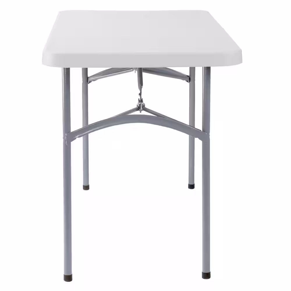 National Public Seating 24 in. x 48 in. Speckled Grey Plastic Heavy-Duty Blow-Molded Folding Table