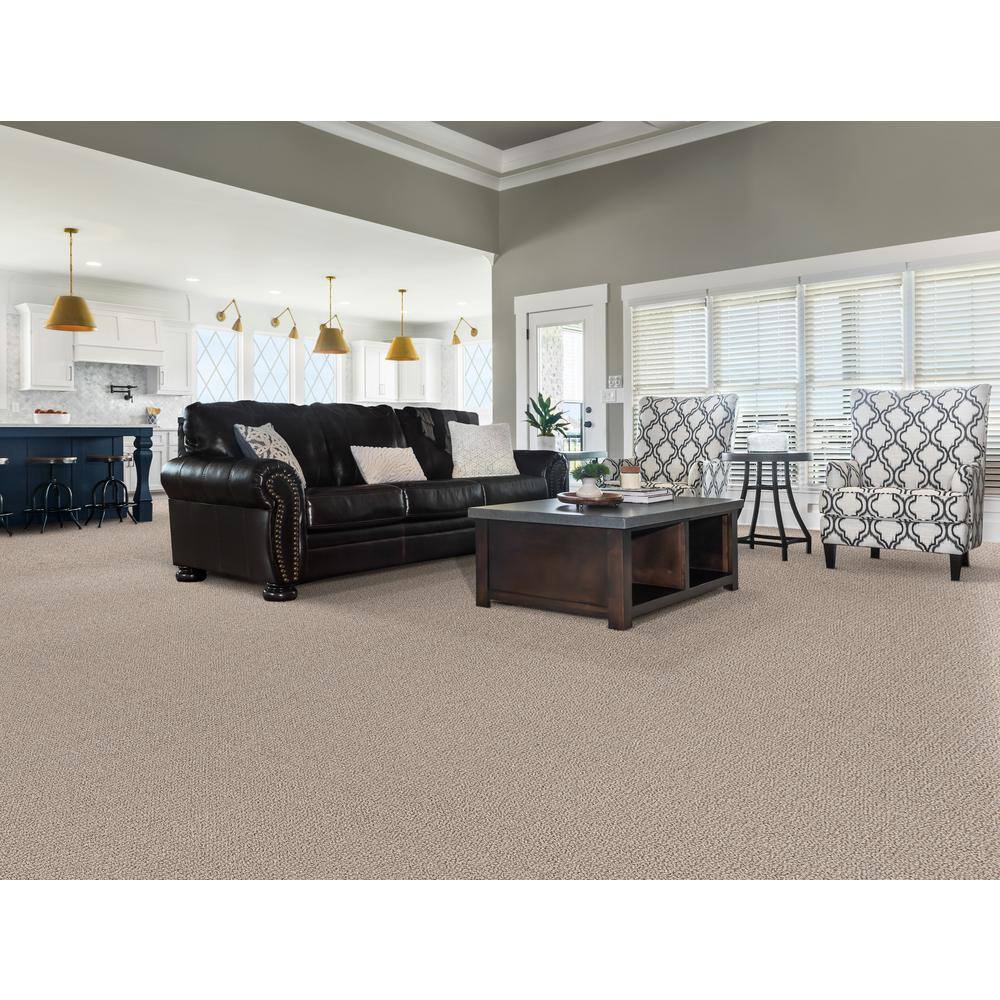 Home Decorators Collection Tower Road - Buff - Beige 32.7 oz. SD Polyester Loop Installed Carpet