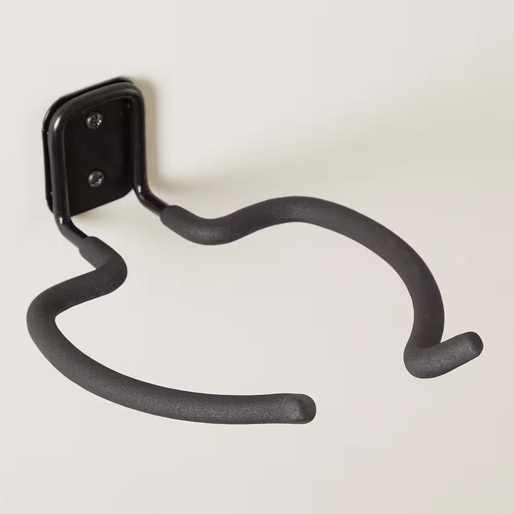 Husky 40 lbs. Heavy-Duty Wall-Mounted PVC-Dipped Black Steel Ball and Power Tool Holder with Mounting Hardware