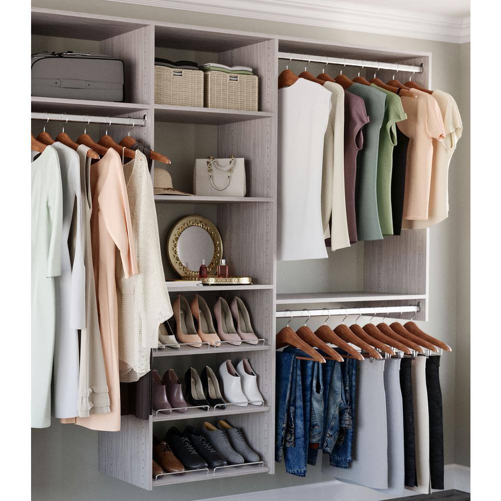 Closet Evolution 120 in. W - 144 in. W Rustic Grey Wood Classic Closet System