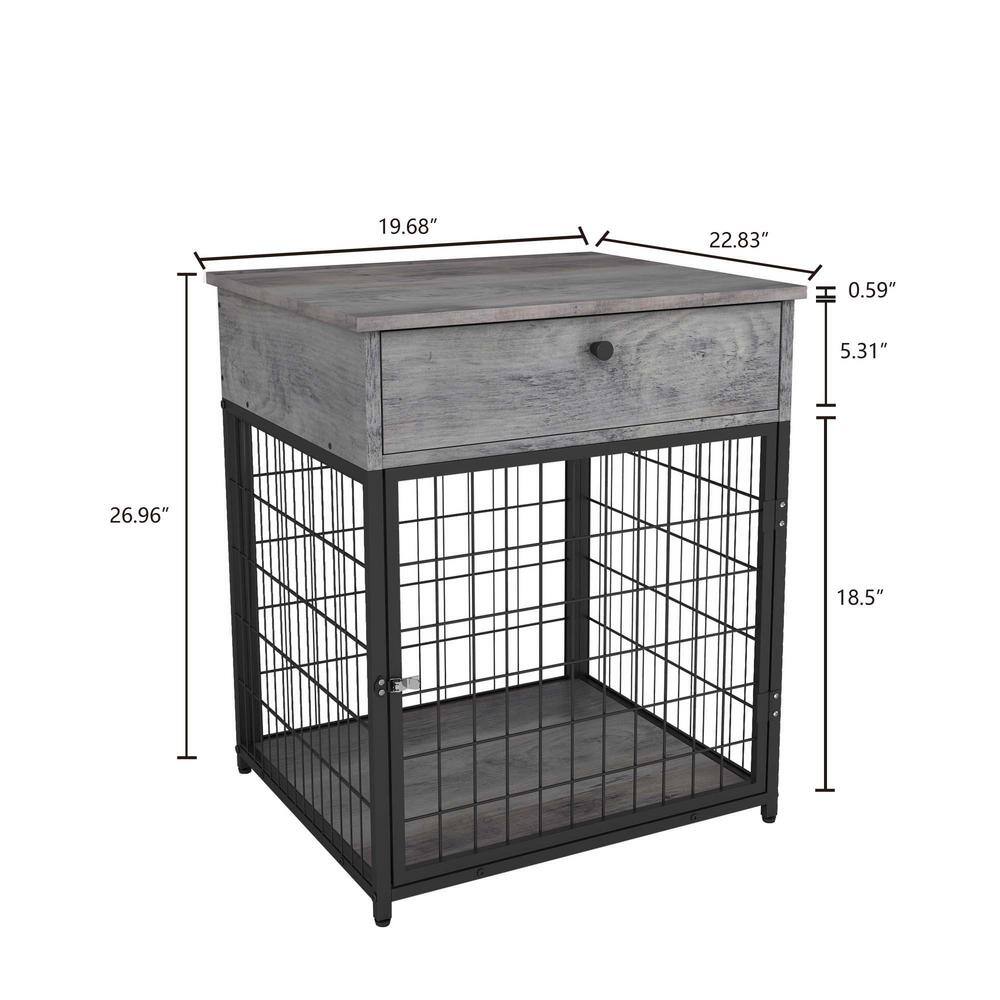 None Wooden Dog Kennel Dog Crate Dog House End Table
