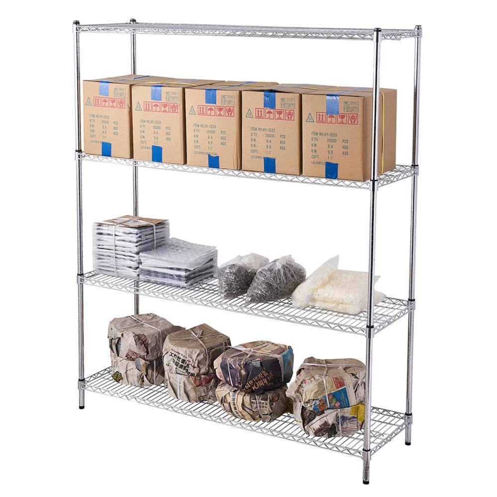 None Heavy Duty Adjustable Silver Wire Shelf (17.72 in. W x 59.06 in. D)