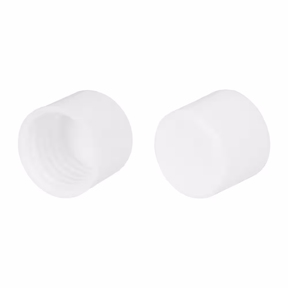 Everbilt 1-1/4 in. Long, 1-1/4 in. Width White Closet Rod End Caps(2-Pack)
