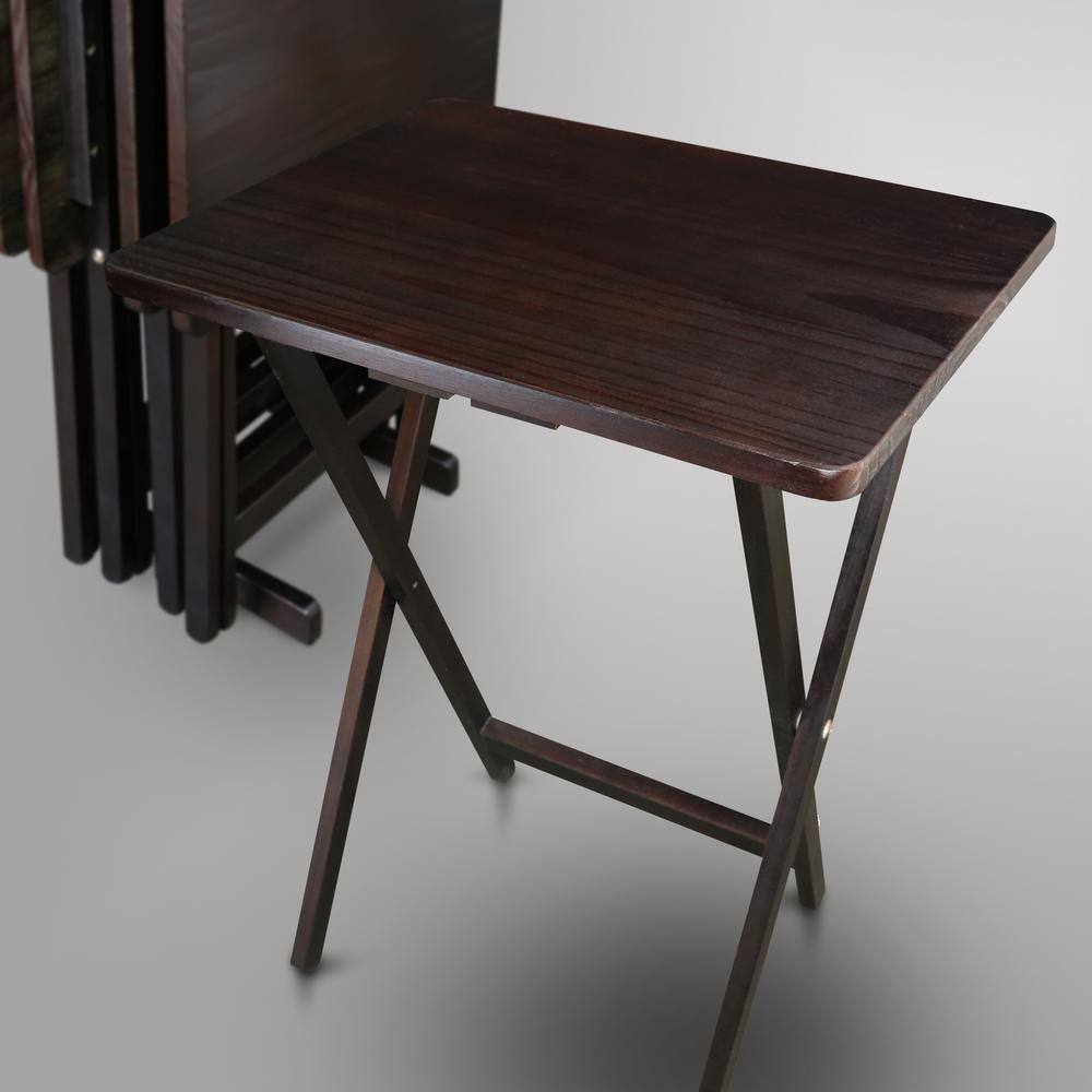 Casual Home 5-Piece Espresso Foldable Tray Table
