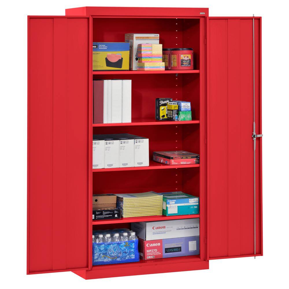 None Classic Series ( 36 in. W x 72 in. H x 24 in. D ) Steel Garage Freestanding Cabinet in Red