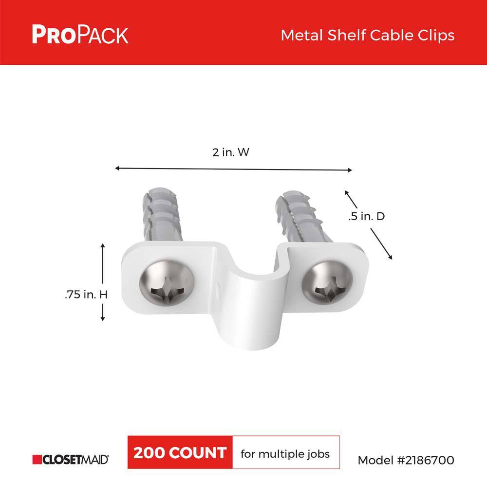 ClosetMaid ProPack Metal Shelf Cable Clips (200-Piece)