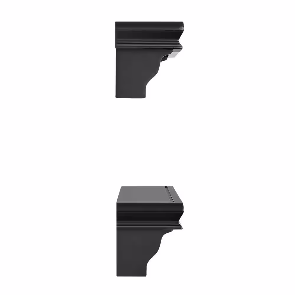 DANYA B 24 in. Black Floating Display Ledge Wall Shelves (Set of 2)
