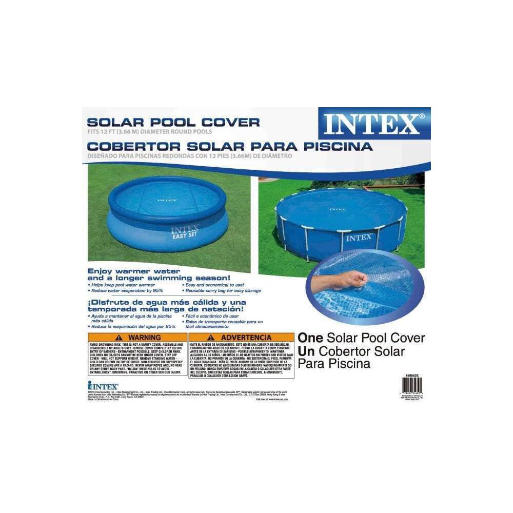 INTEX 12 ft. x 30 in. Prism Frame Pool, Pump (2-Pack) with Pool Solar Cover Tarp, Blue, Round