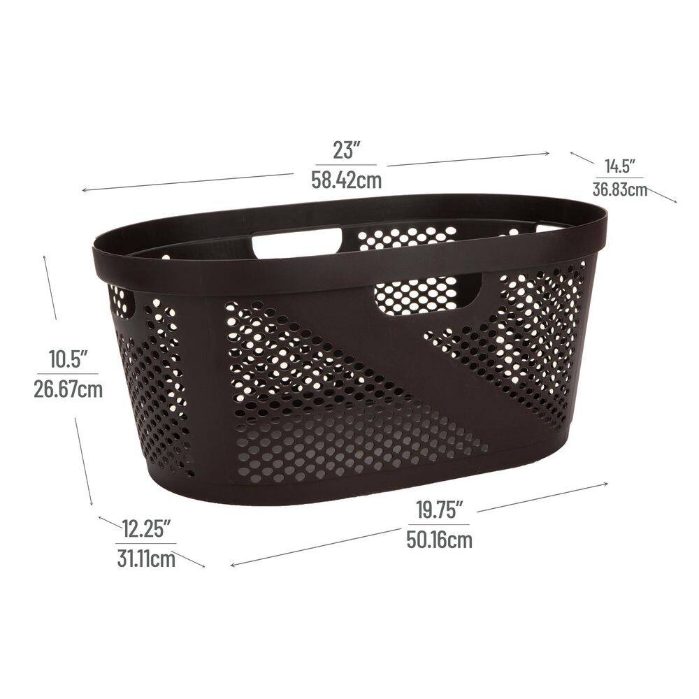 Mind Reader Basket Collection, Laundry Basket, 40 Liter (10kg/22lbs) Capacity, Cut Out Handles, Set of 2, Brown