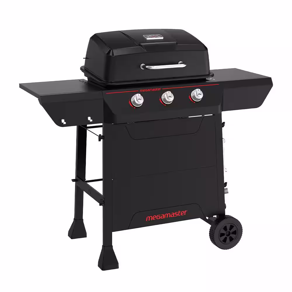 Megamaster Megamaster 3-Burner Propane Gas Grill in Black