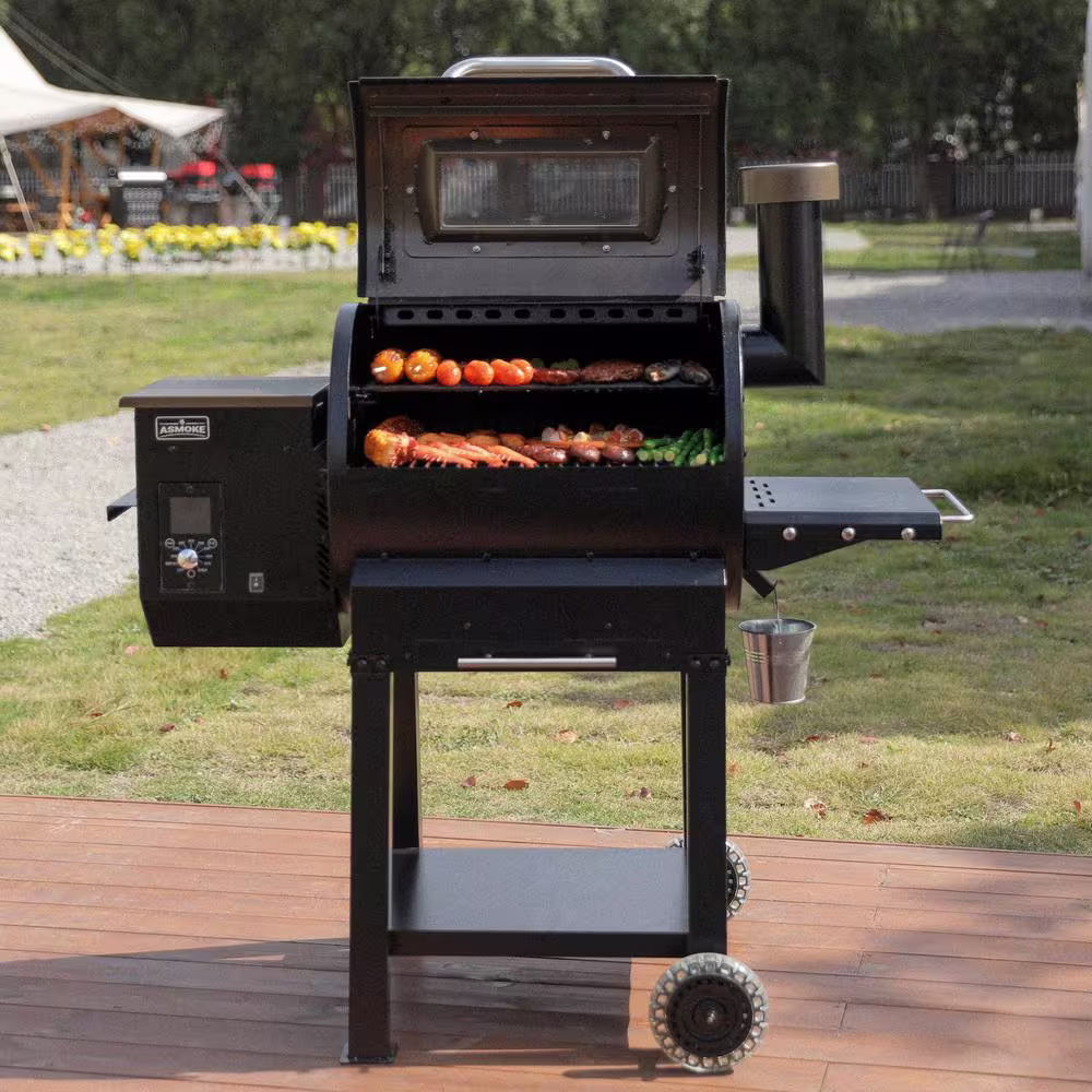 ASMOKE 515 sq. in. Skylights AS550P Wood Pellet Grill Smoker ASCA Patented System in Bronze