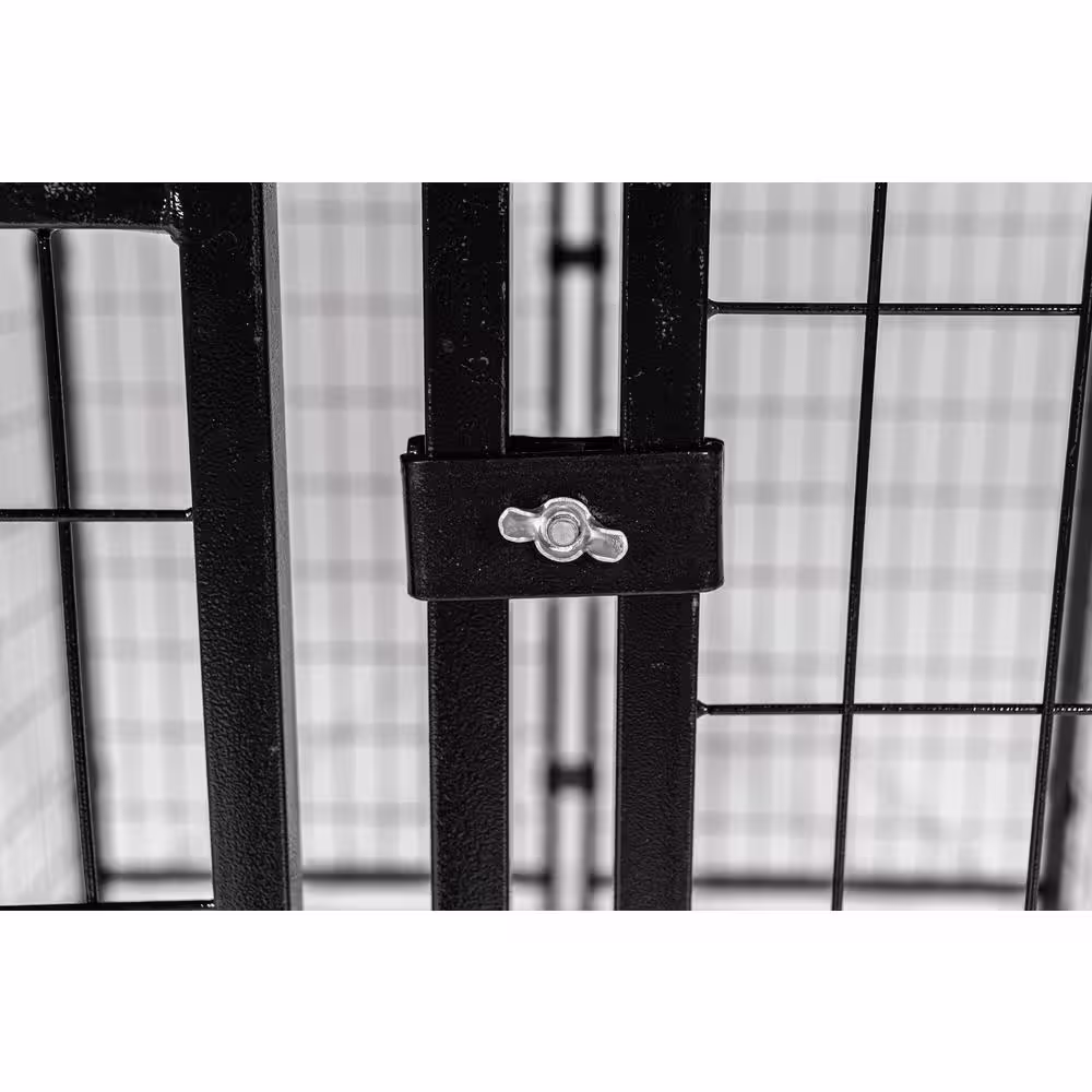 Lucky Dog STAY Series Steel Grey Studio Jr.Kennel (4 ft. x 4 ft. x 4 ft.)