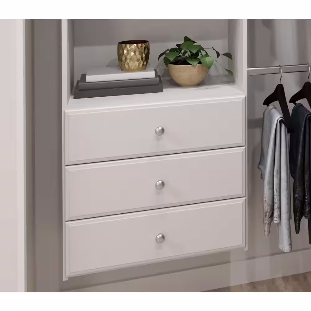 Closet Evolution Classic 36 in. W . - 60 in. W White Wood Closet System