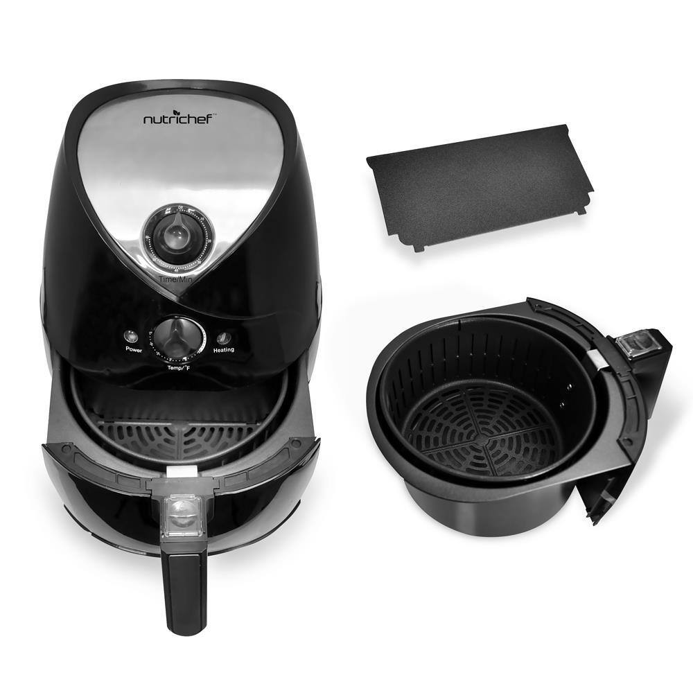 NutriChef 4 Qt. Stainless Steel Air Fryer with Digital Display