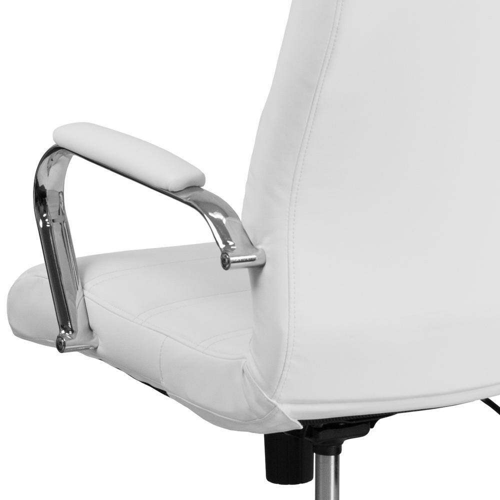 Flash Furniture Faux Leather Swivel Ergonomic Office Chair in White