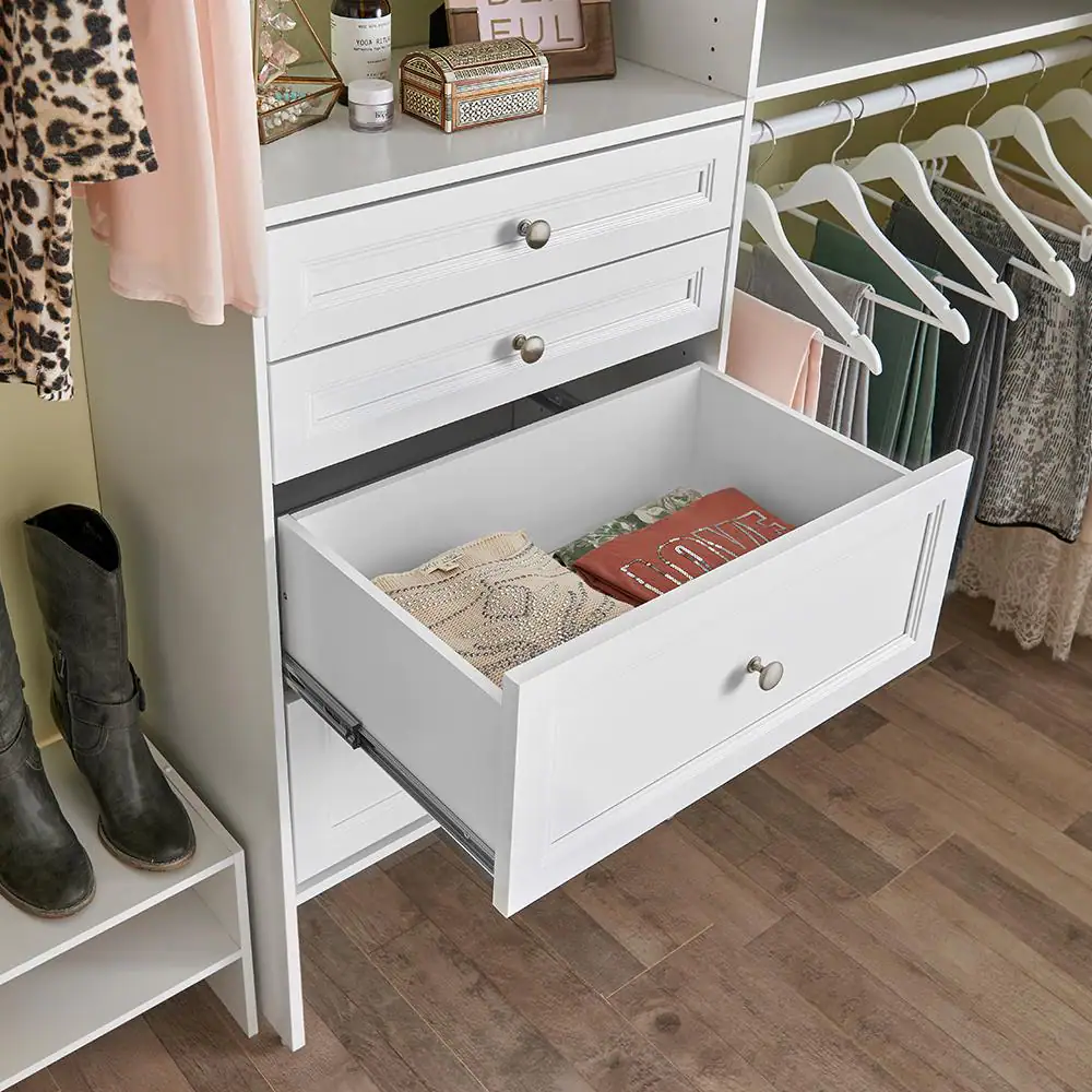 ClosetMaid Selectives 10 in. H x 23.5 in. W White Wood Drawer with Silver Handle