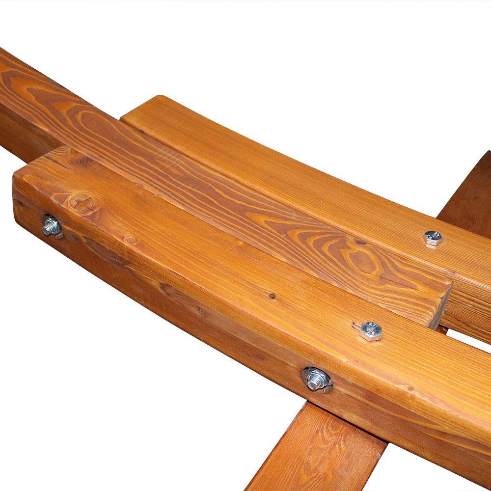 Sunnydaze Decor 13 ft. Wood Curved Hammock Stand with Hooks and Chains