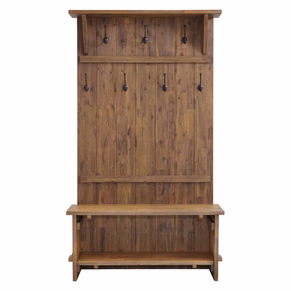 Alaterre Furniture 70 in. H Natural Bethel Acacia Wood Hall Tree