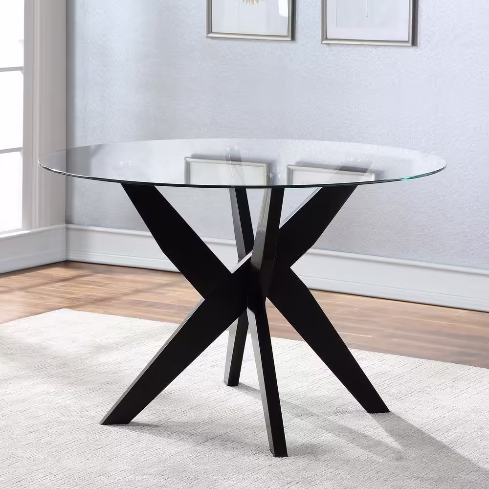 Steve Silver Amalie Black Round Dining Table