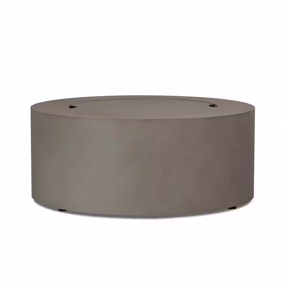 Real Flame Aegean 36 in. W X 15 in. H Round Powder Coated Steel Liquid Propane Fire Pit in Mist Gray with NG Conversion Kit