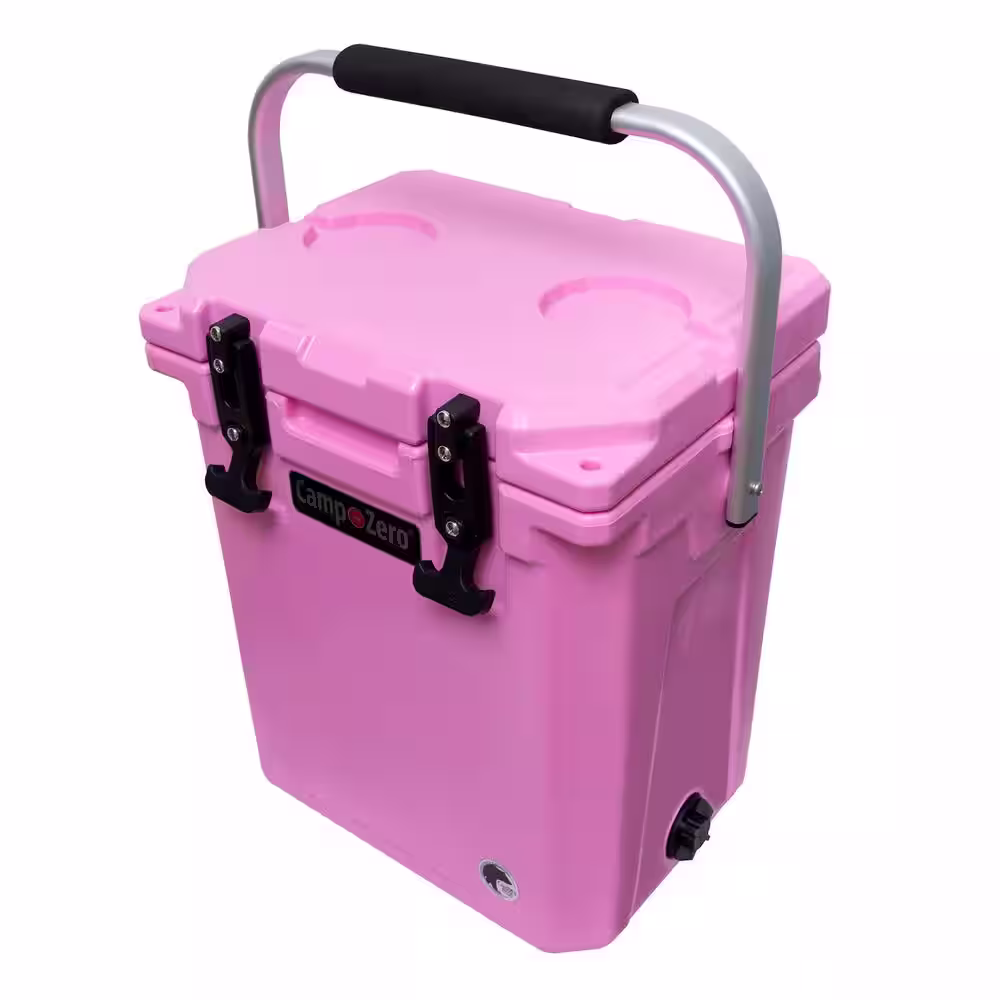 Camp-Zero 16.9 qt. Tall Premium Cooler with Folding Handle, Pink