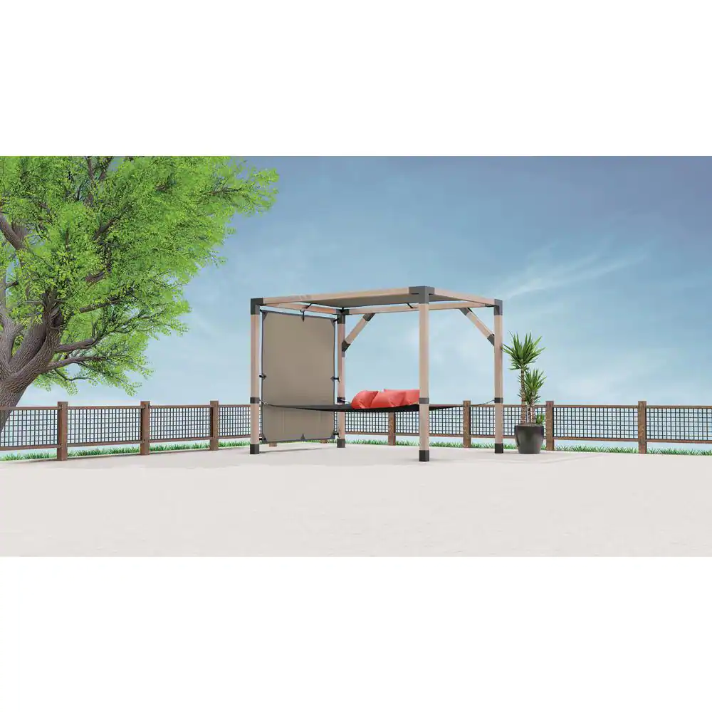 WILD HOG LINX 12 ft. x 12 ft. Beige HDPE Pergola Sunshade Kit