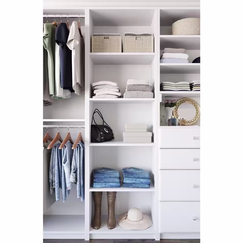 SimplyNeu 84 in. H x 24 in. W White Shelving Tower Kit