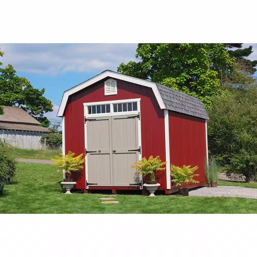 LITTLE COTTAGE CO. Colonial Woodbury 12 ft. x 14 ft. Wood Storage Building DIY Kit with 6 ft. Sidewalls with Floor