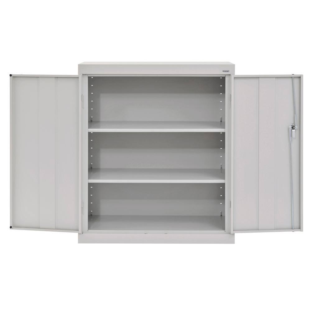 Sandusky Classic Series (36 in. W x 36 in. H x 24 in. D) Counter Height Freestanding Cabinet in Dove Gray