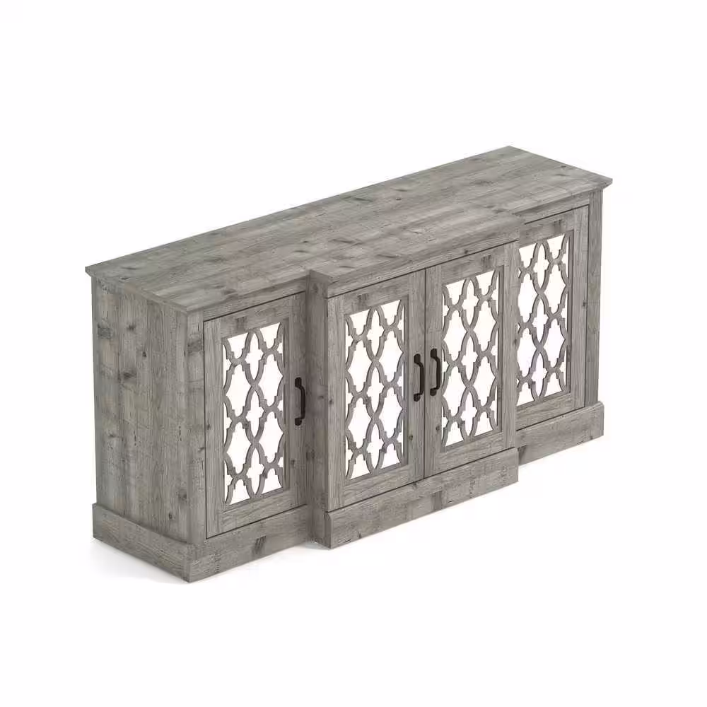 GALANO Heron 59.1 in. Composite Top Mexican Grey Wide Accent Sideboard