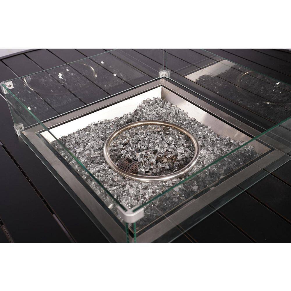 DIRECT WICKER Turnbury Large 70.8 in. Propane Round Brown Wicker Gas Fire Pit Table with Tempered Glass Surround