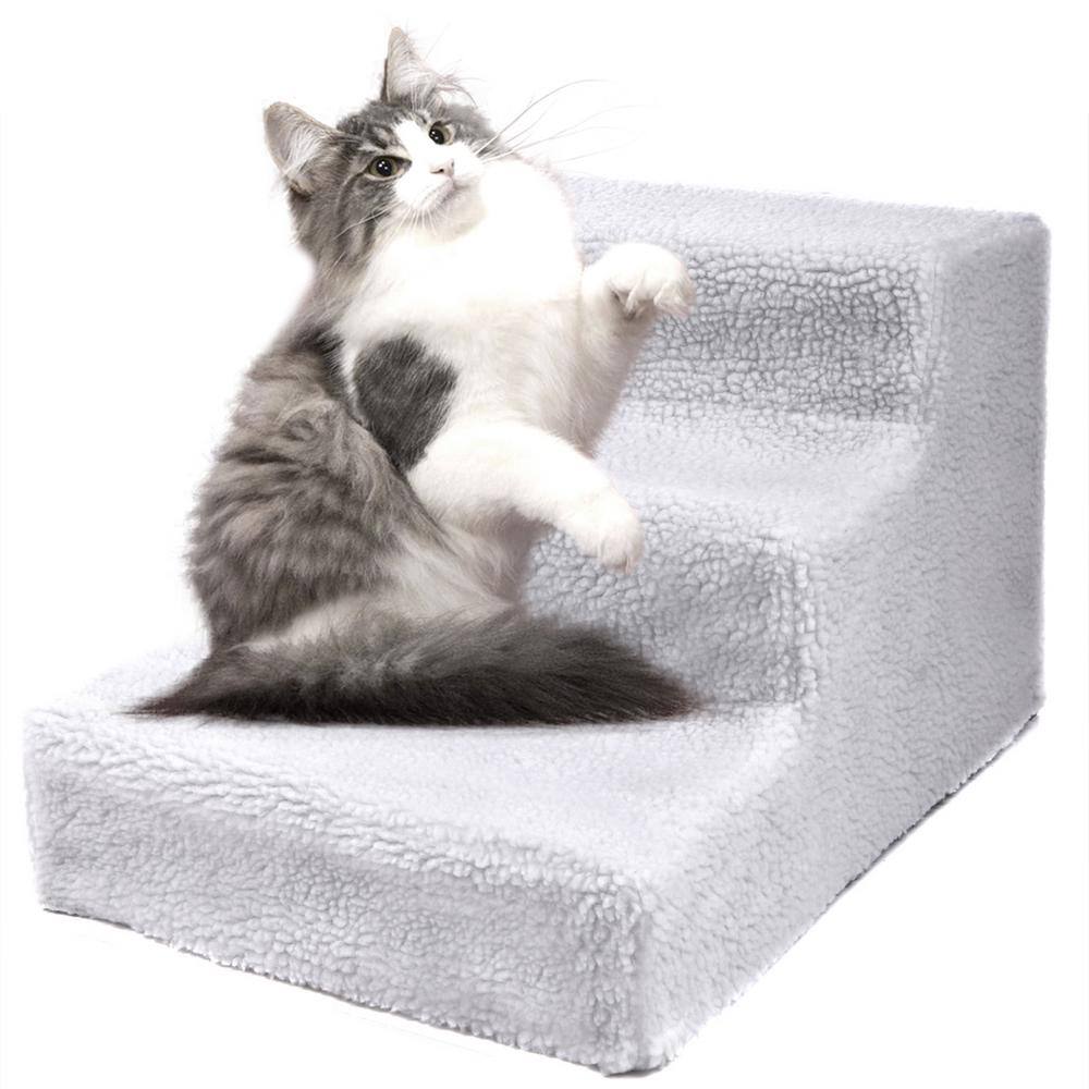 COZIWOW 3-Step Pet Ramp Dog Stair W/Soft Berber Fleece Cover