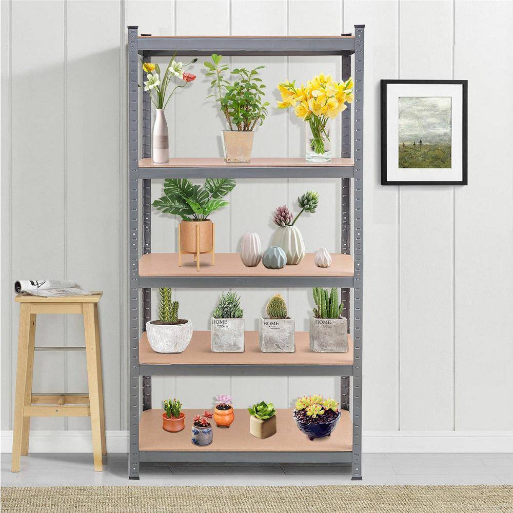 Costway Gray 5-Tier Heavy Duty Steel 72 in. Level Garage Storage Shelving Unit (36 in. W x 72 in. H x 18 in. D)
