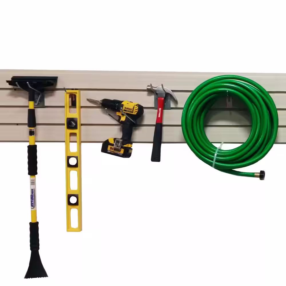 GarageEscape 12 in. H x 48 in. L PVC Slat Wall Easy Panels in White (4-Piece/Carton)