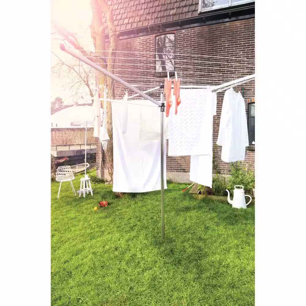 Brabantia 116.1 x 116.1 in. Topspinner Outdoor Rotary Clothesline with Ground Spike