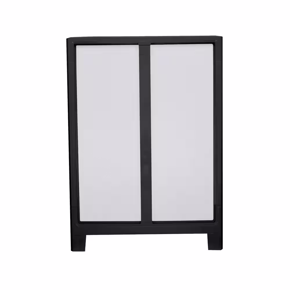 MQ Eclypse 28 in. W x 39 in. H x 18 in. D Medium 3 shelves Plastic Freestanding Garage Cabinet in Black and Gray