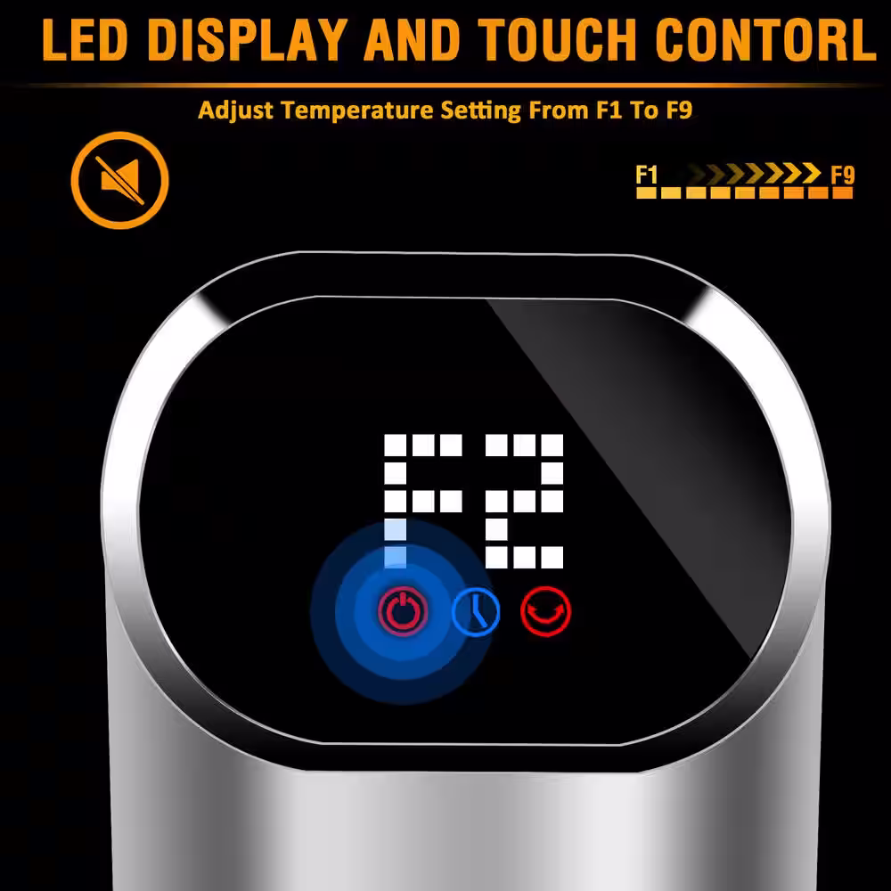 EdenBranch 1500-Watt Deluxe Freestanding Carbon Fiber Patio Heater with Remote