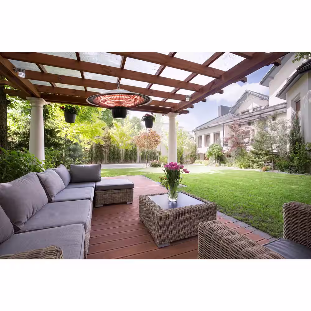 Westinghouse 1500-Watt Infrared Hanging Electric Outdoor Heater with LED Light and Remote Control