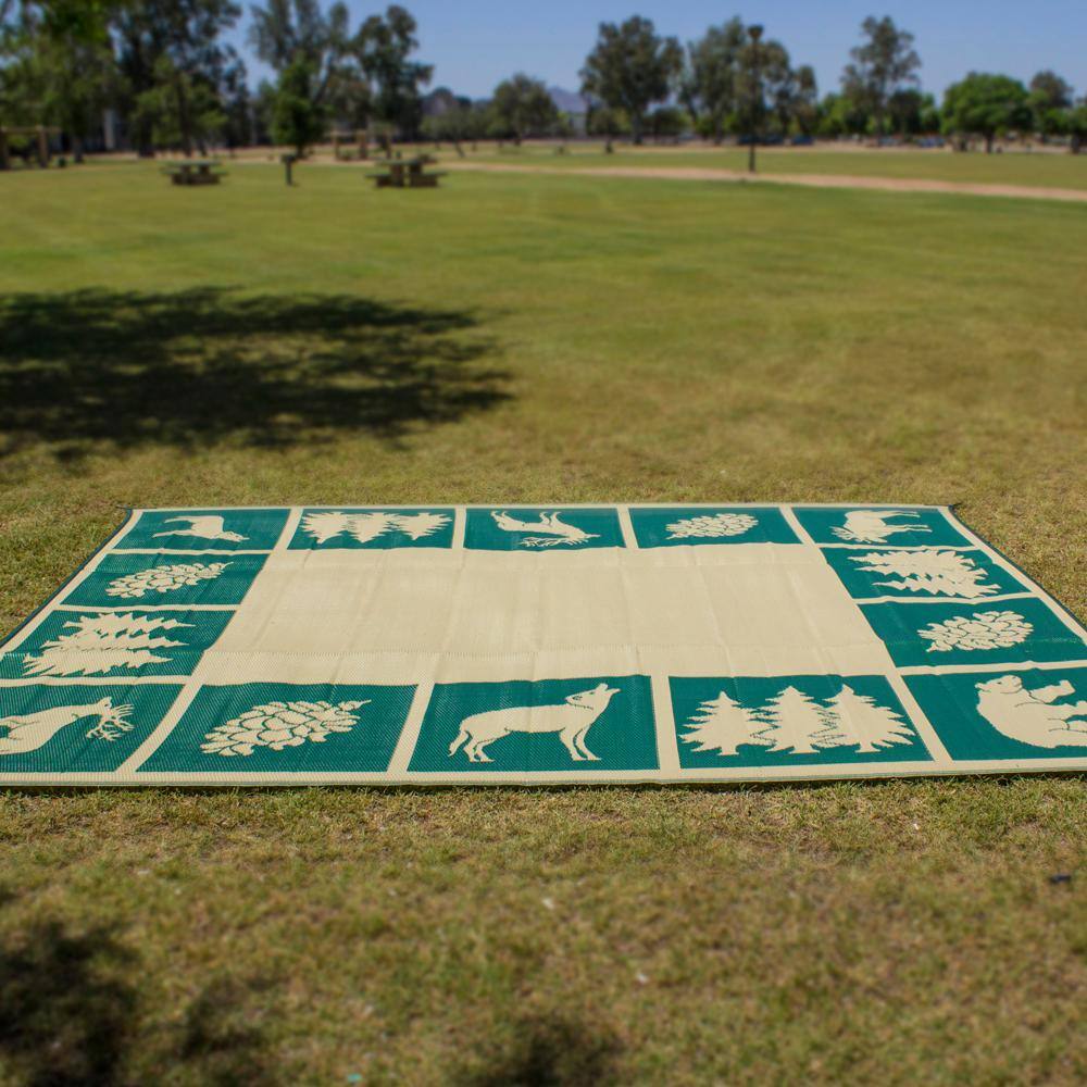 Reversible Mats 9 ft. x 12 ft. Reversible Mat - Hunter Mat Hunter Green/Beige