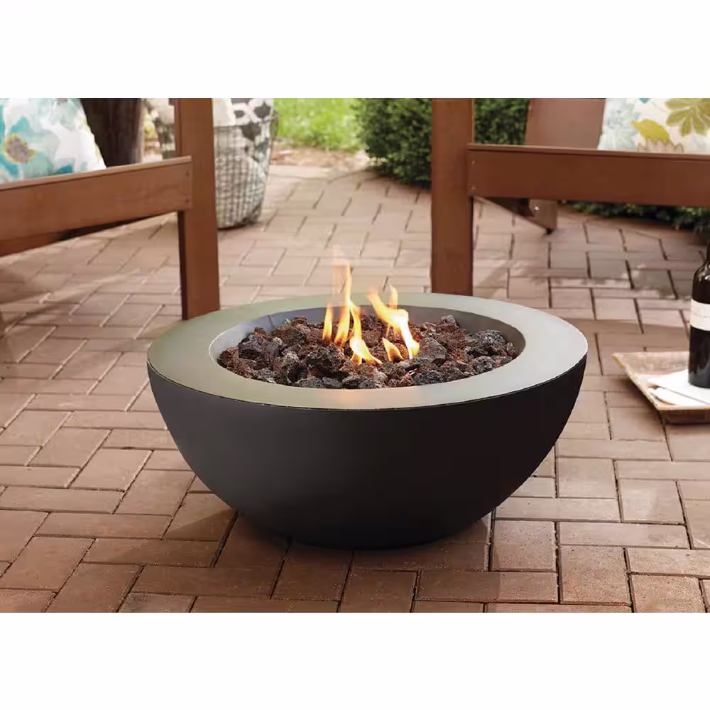 Endless Summer 10.5 in. Dia Outdoor Gray Stone Tabletop Citronella Fire Bowl