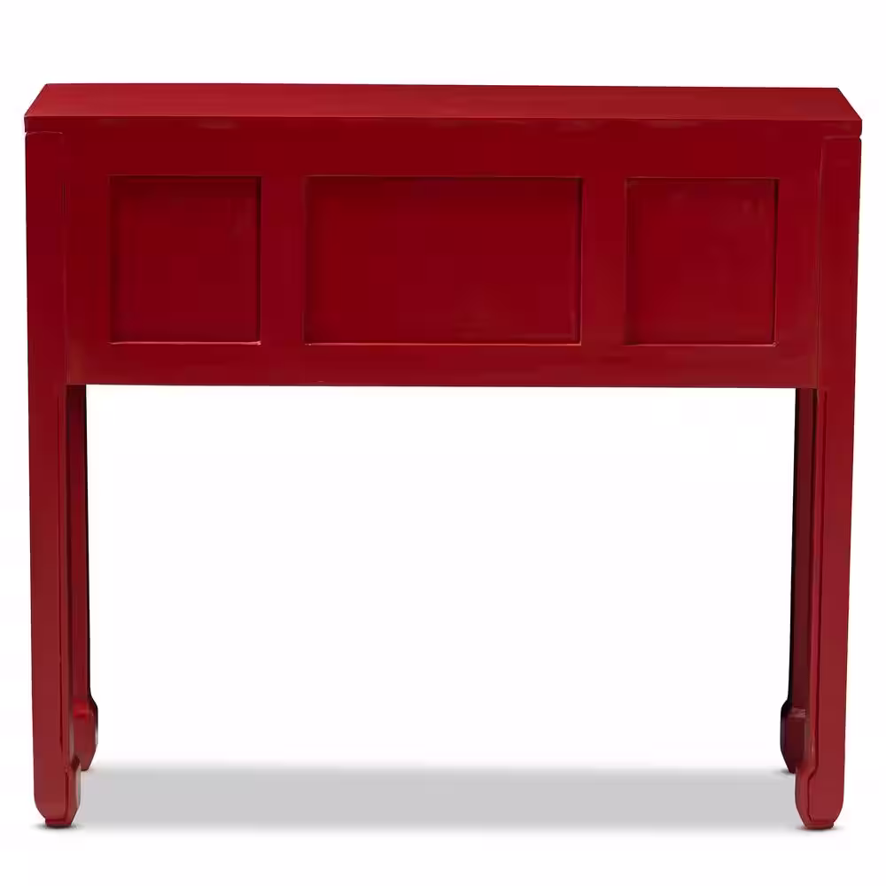 Baxton Studio Melodie 38 in. Red Standard Rectangle Wood Console Table with Drawers