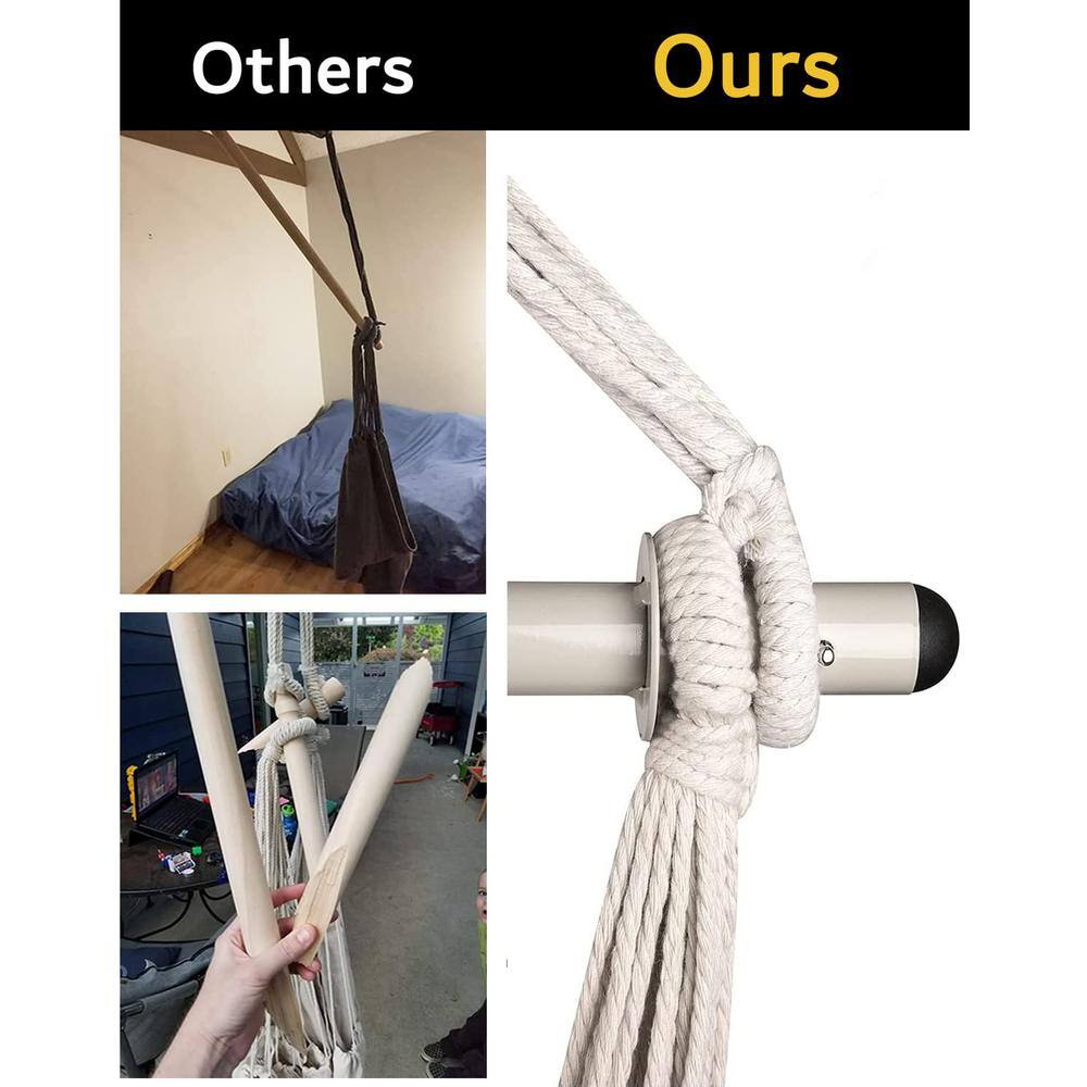 None Hammock Chair Swing-Large Hanging Hammock Chair-Max 500 Lbs-63in Hammock Swing- Roomy & Heavy Duty, Black and Grey