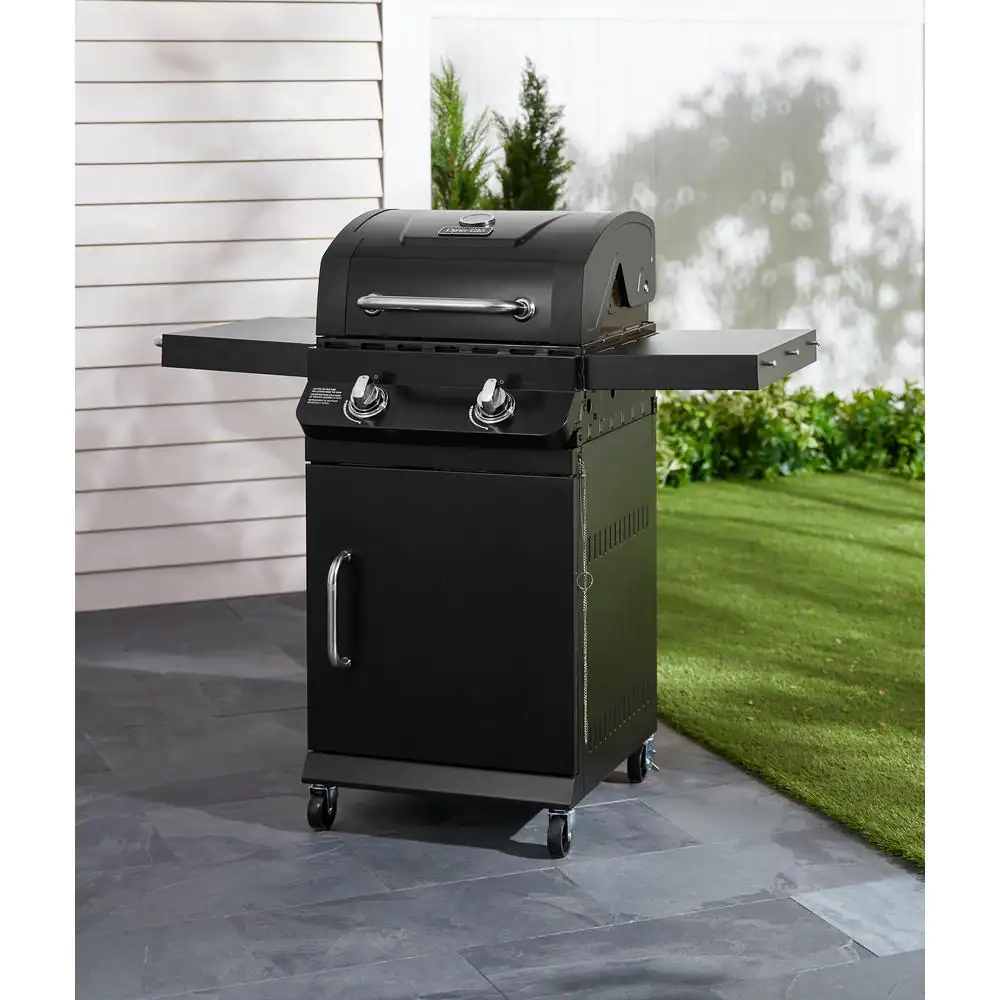 Dyna-Glo Premier 2-Burner Propane Gas Grill with Folding Side Tables in Black