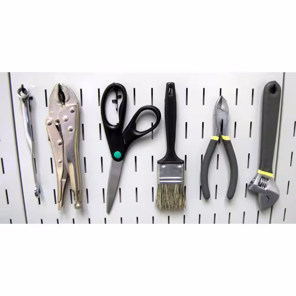 Wall Control 1 in. Tall Slot Use Only Slotted Metal Pegboard Deluxe Hook Assortment with Black Tool Board Hooks