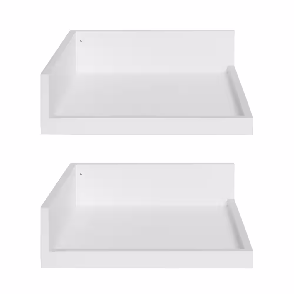 Kate and Laurel Levie 12 in. x 5 in. x 12 in. White Decorative Wall Shelf
