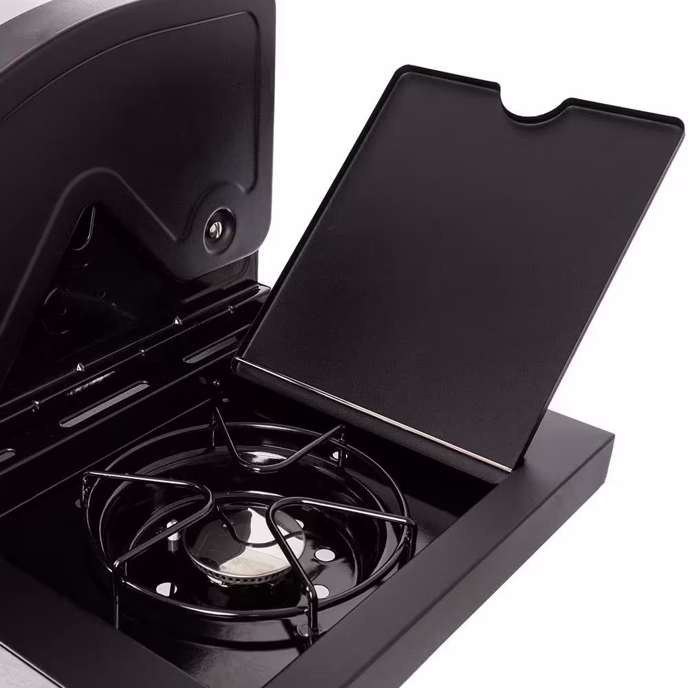 Dyna-Glo 4 Burner Open Cart Propane Gas Grill in Stainless Steel with Premium 4 Burner Gas Grill Cover